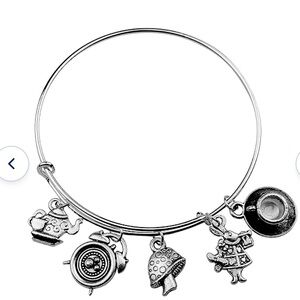 Alex & Ani Alice in wonderland bangle charm bracelet